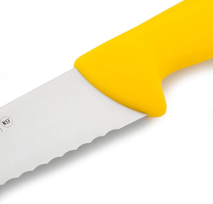 ARCOS Pastry Knife/Cake Knife Nitrum Stainless Steel and 250 mm blade. Cut, section, and slice bases for cakes. Series 2900. Ergonomic Polypropylene Handle. Color Yellow.
