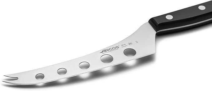 Arcos Cheese Knife 6 Inch Nitrum Stainless Steel and 145 mm blade. 161 gr. Ergonomic Polyoxymethylene POM Handle. Series Universal. Color Black