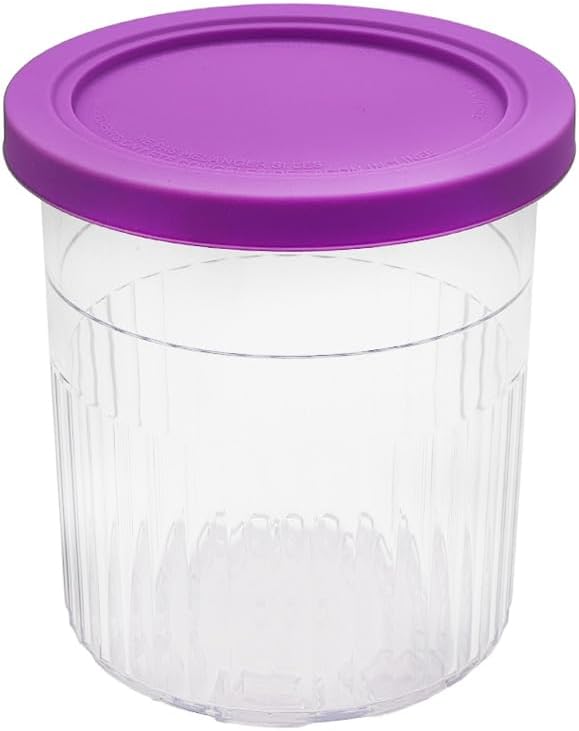 Ice Cream Pint Containers,Compatible with Ninja NC501 CREAMi Deluxe 11-in-1 Ice Cream & Frozen Treat Maker and model:NC500, NC501, NC501H, NC501HBL and NC504HGN.(Pink/Orange/purple/coffee)