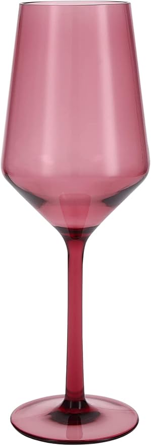 Fortessa Sole Outdoor Shatter Resistant BPA Free Premium Copolyester Plastic Drinkware 6 Pack, Rose Red, Sauvignon Blanc Glass