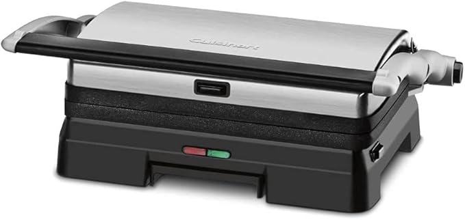 Cuisinart GR-11P1 Griddler 3-in-1 Grill and Panini Press, Silver