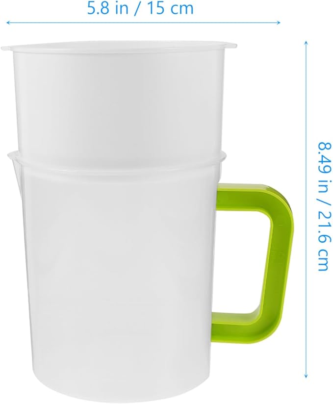 PRETYZOOM Soy Milk Filter Cup Set with Fine Mesh Strainer and Cleaning Brush Reusable Food Strainer for Juice Yogurt Nut Milk and Tea Filtration 8.50 Inch Diameter