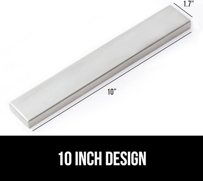 GORILLA GRIP Stainless Steel Magnetic Knife Holder for Wall, Magnet Bar for Knives, Tools, Supplies, Heavy Duty Metal Strip Holds Up to 6 lbs, Kitchen Organizer, 10 in, Non-Adhesive, Drilling Required