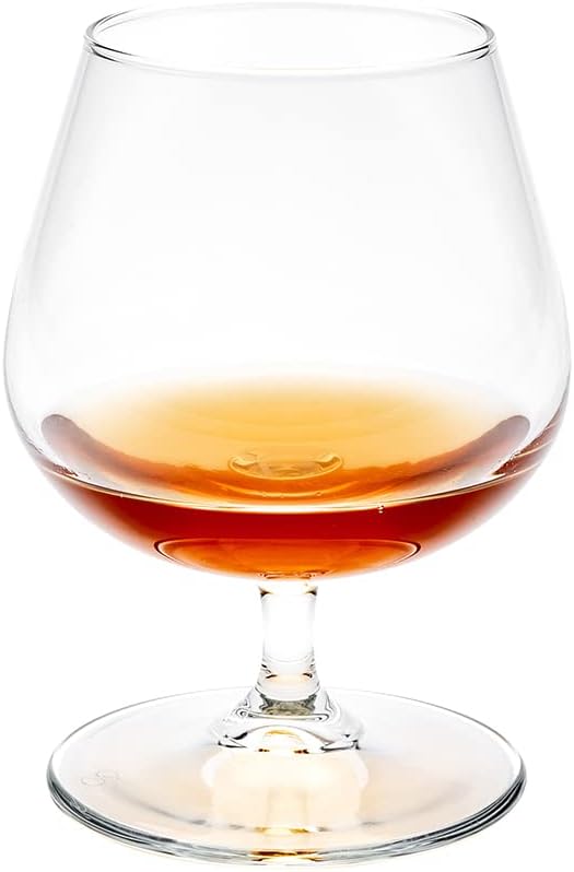 Restaurantware Cascata 13 Ounce Brandy Glasses Set Of 6 Tempered Snifter Glasses - Chip-Resistant Fine-Blown Glass Brandy Snifters Dishwasher-Safe For Brandy Or Liquors