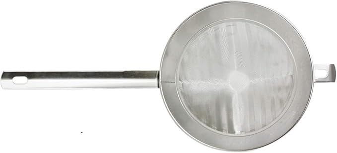 TrueCraftware- 1-1/2 qt. Stainless Steel 8" Bouillon Strainer Fine Mesh- Cone Shaped Strainer Food Strainer Juice Strainer Kitchen Tools Food Colander For Straining Seeds Beans Sauces & More