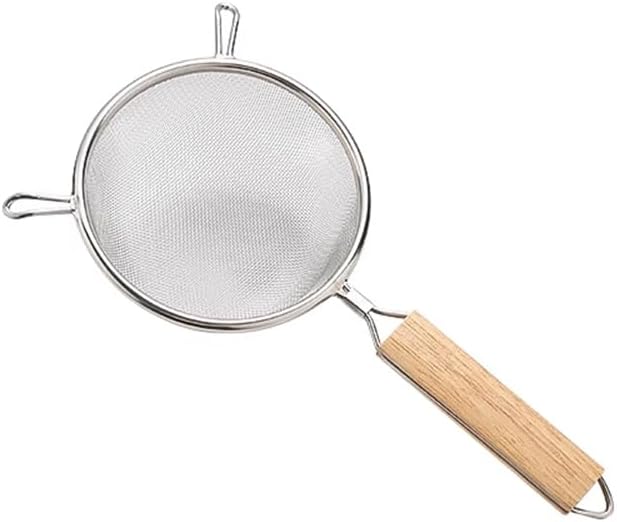 Strainer with Single Fine Mesh, 5-Inch Diameter, Mini, Stainless Steel, Tan,Silver