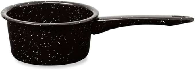 Millvado 4 Quart Granite Saucepan, Naturally Nonstick Sauce Pots, Speckled Enamel Ware Cookware, Small Sauce Pan for Cooking and Boiling - Granite Cooking Pot for Stovetop, Campfire, Outdoor Stove