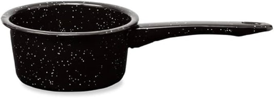 Millvado 4 Quart Granite Saucepan, Naturally Nonstick Sauce Pots, Speckled Enamel Ware Cookware, Small Sauce Pan for Cooking and Boiling - Granite Cooking Pot for Stovetop, Campfire, Outdoor Stove