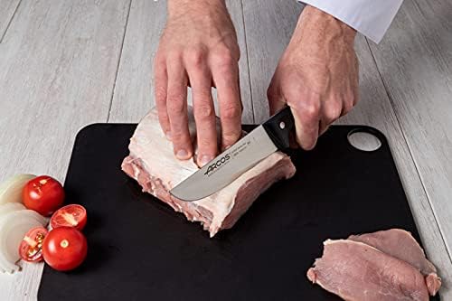 Arcos Butcher Knife 6 Inch Nitrum Stainless Steel. Professional Cooking Knife For Cutting Meat, Fish and Vegetables. Ergonomic Polyoxymethylene Handle. Series Universal. Color Black.