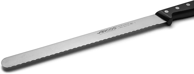 Arcos Pastry Knife/Cake Knife 12Inch Nitrum Stainless Steel and 300mm Blade.Ergonomic Polypropylene Handle. Allows to cut and prepare the bases for cakes and pastries. Series Universal. Color Black