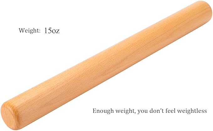 Rolling Pin for Baking Wood Rolling Pins 15.8-inch Dough Roller, Non-stick Pastry Dough Roller without Handles┃Perfect Gifts for Bakers
