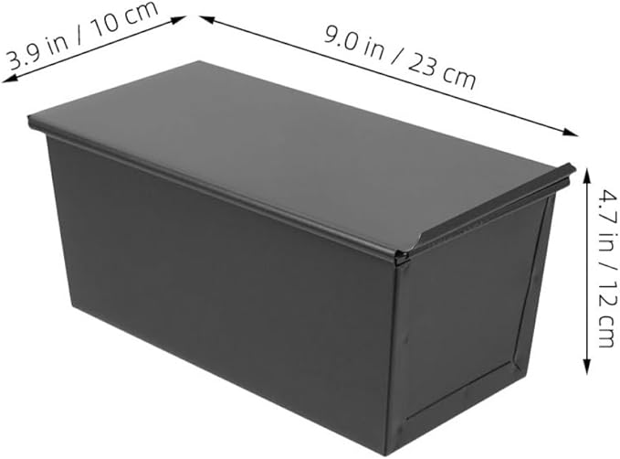 LALADEFIEE Non-stick Bread Loaf Pan with Sliding Cover 500g Toast Mold Small Baking Pan for Homemade Bread Baking Supplies