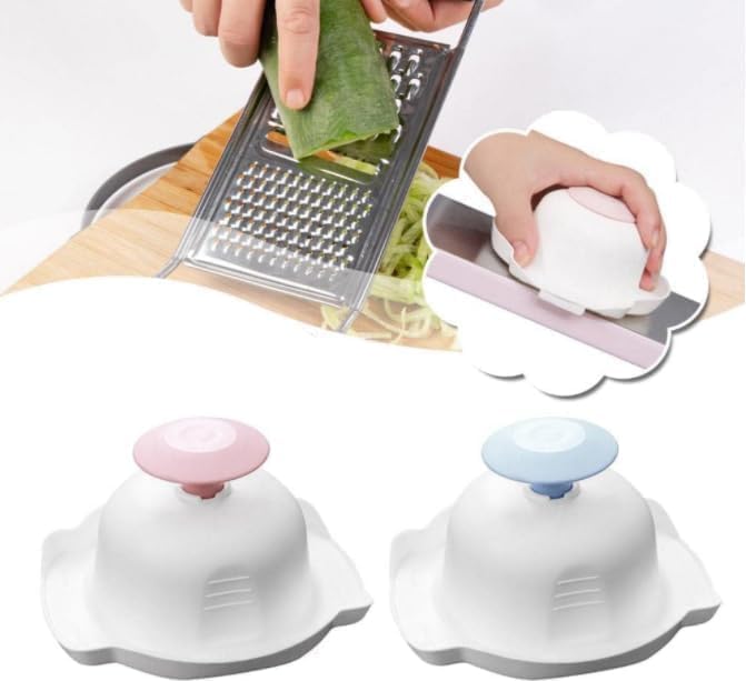 Blue Food Safety Holder for Mandolin Slicer, Peelers Finger Anti-Cut Protectors for Vegetable Grater, Food Slicer Cutter Finger Grater Peeling, Grating and Slicing Tools Kitchen Utensils