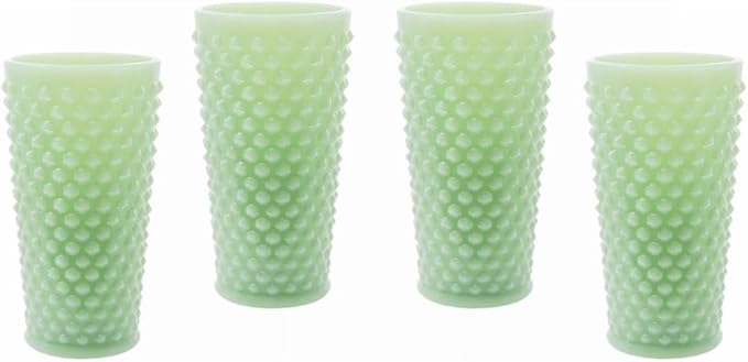 Ice Tea Glass - GiGi Hobnail Pattern - American Made - Mosser Glass USA (4, Jade)