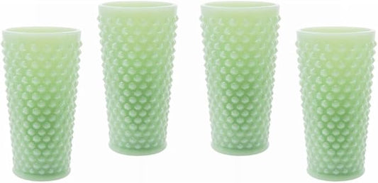 Ice Tea Glass - GiGi Hobnail Pattern - American Made - Mosser Glass USA (4, Jade)