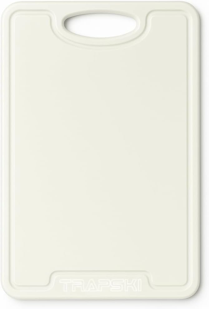 Premium 1/2 Inch Textured Plastic Cutting Chopping Boards | Food-Grade, Dishwasher Safe with Wide Juice Grooves | Easy Grip Handle
