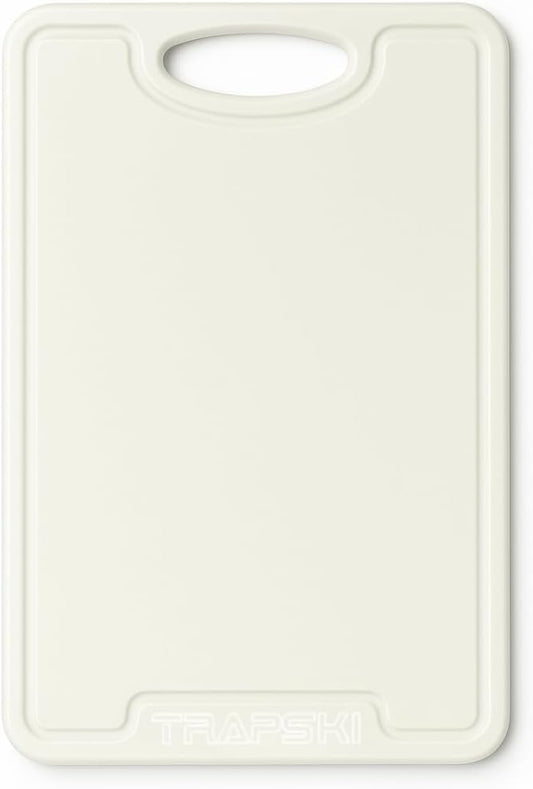 Premium 1/2 Inch Textured Plastic Cutting Chopping Boards | Food-Grade, Dishwasher Safe with Wide Juice Grooves | Easy Grip Handle