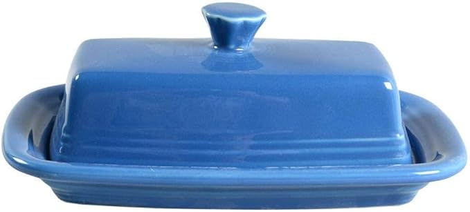 Fiesta® Covered Butter Dish XL, 8" – Durable Ceramic, Lead-Safe, Dishwasher/Microwave/Oven Safe – Made in USA Dinnerware - Lapis