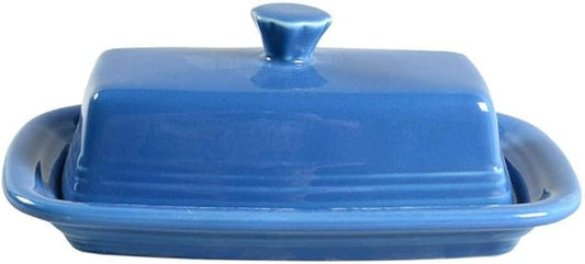 Fiesta® Covered Butter Dish XL, 8" – Durable Ceramic, Lead-Safe, Dishwasher/Microwave/Oven Safe – Made in USA Dinnerware - Lapis