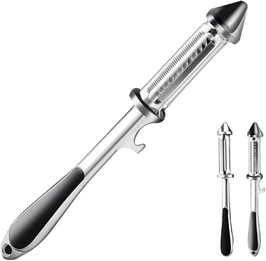 Zinc Alloy Kitchen Peeler Multi-Purpose Peeler For Fruits Vegetables And Various Foods Features Interchangeable Blades For Peeling Shredding Coring And Bottle Opening (A)