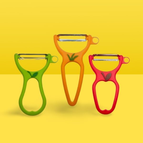 Original Vegetable Shaped Peelers w/Steel Blade, Multiple Colors Available (3)