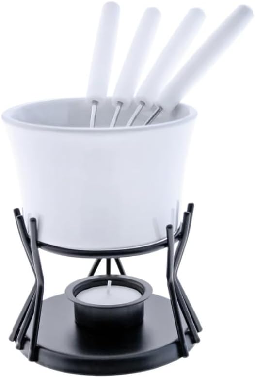 Swissmar Lugano Small Cast Iron Cheese Fondue Pot – Cherry Red, 1.3L | Replacement Caquelon | Even Heat | Easy to Clean | Works on All Heat Sources