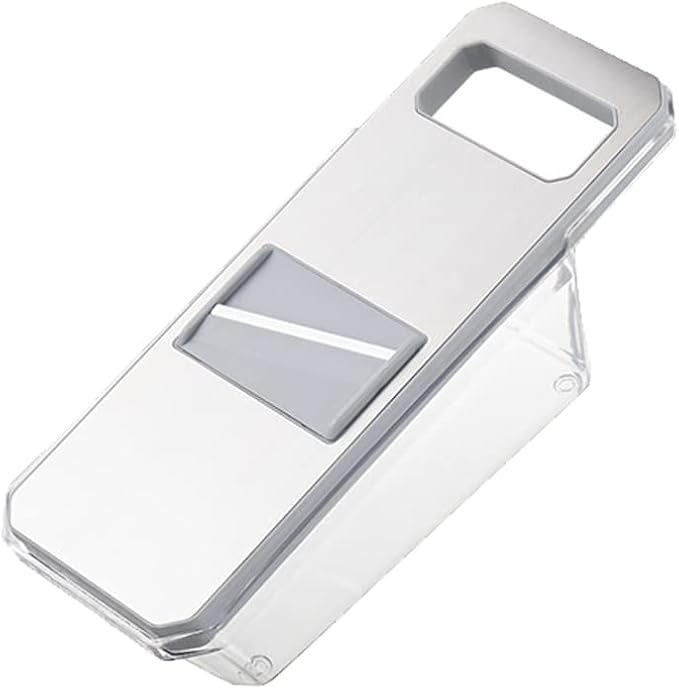 Adjustable Mandoline Food Slicer for Kitchen, Hand Safe Vegetable Shredder with 6 Blades, Vegetable, Potato,Carrot, Onion Stainless Steel Cutter with Anti Slip Pad, Hand Protector (Galaxy Grey, 6