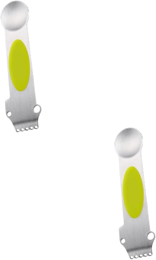 2pcs Stainless Steel Lemon Planer Tool Multi-functional Citrus Grater for Kitchen Use for Peeling Oranges and Easy Garnishing Fruit Preparation Yellow
