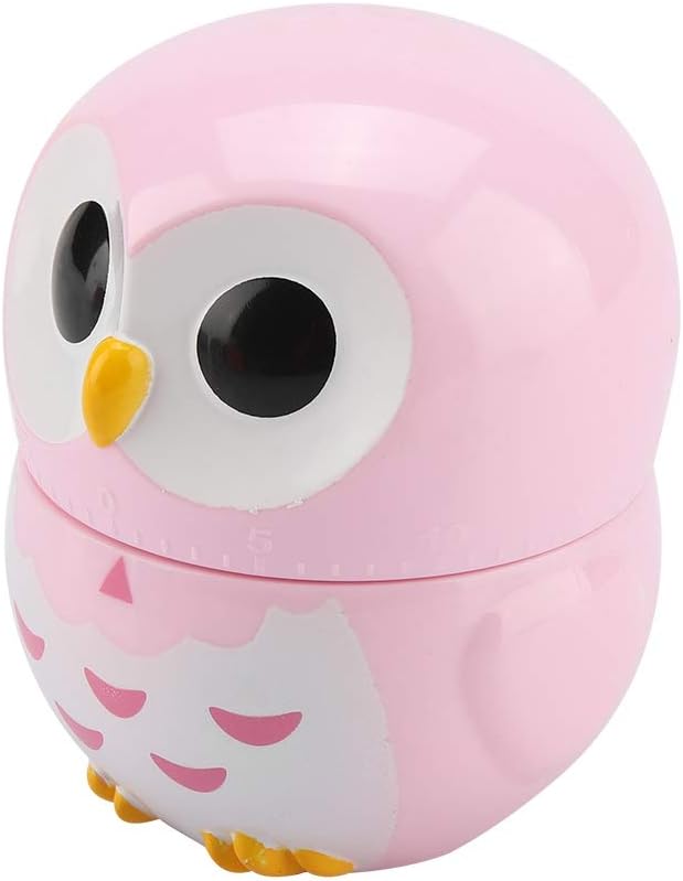 Owl Kitchen Timer, Kitchen Timer Owl Mechanical Home Cooking Counters Clock Portable Alarm Clock Kitchen Cooking Tool (Pink)