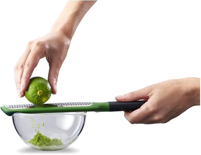 Joseph Joseph GripGrater Paddle Grater/Zester with Easy-grip Handle, Non-slip Tip, Fine Stainless-Steel Grating Blades, Green