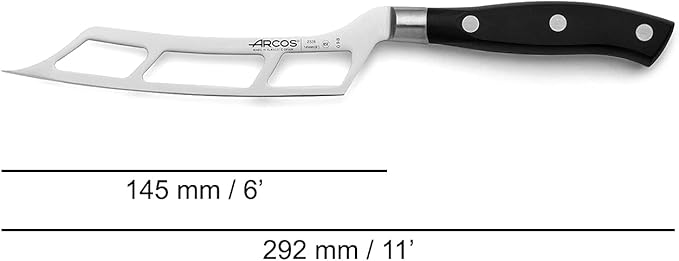 Arcos Knife 6 Inch Nitrum Stainless Steel and 145 mm blade. Ergonomic Polyoxymethylene POM Handle. Series Riviera. Color Black