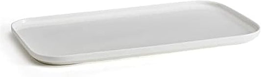 Mikasa Samantha Rectangular Bone China Lightweight Chip Resisant Serving Tray, 15.85 Inch, White