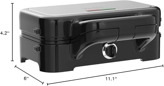 3-in-1 Belgian Waffle Maker 1200W, Breakfast Sandwich Maker & Waffle Iron with Removable Nonstick Plates, 5-Gear Temperature Control, Cool Touch Handle, Easy to Clean for Family Breakfast