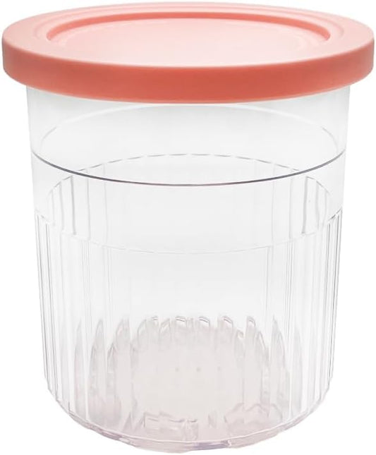 Ice Cream Pint Containers,Compatible with Ninja NC501 CREAMi Deluxe 11-in-1 Ice Cream & Frozen Treat Maker and model:NC500, NC501, NC501H, NC501HBL and NC504HGN.(Pink/Orange/purple/coffee)