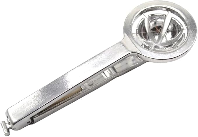 1 Pack Aluminum Cast Wedge Egg Slicer with 18/10 (304) Stainless Steel Wire, Divide Hard Boiled Egg into 6 Equal Segment, Patent Lock Switch Keep Utensil Folded for Sanitary Storage