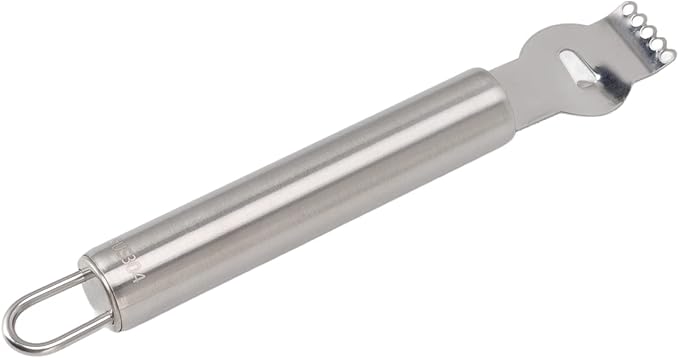 Lemon Zester Grater Stainless Steel Tool for Fruit Peeling Kitchen Easy Grip (Silver)