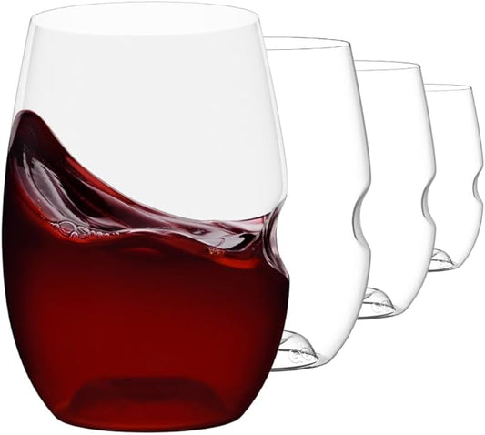 Unbreakable Stemless Wine Glass – Set of 4, 16oz, Dishwasher Safe, BPA-free Tritan, Clear Stemless Red Wine Glasses, Shatterproof for Indoor, Outdoor, Everyday Use. Reusable, Made in the USA