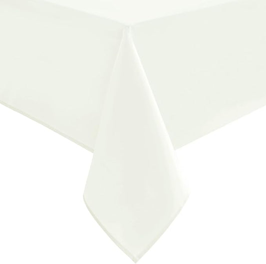 Hiasan Ivory Tablecloth for Rectangle Tables - Waterproof and Spillproof Washable Fabric Table Cloth for Dining Room Kitchen, 70 x 90 Inch