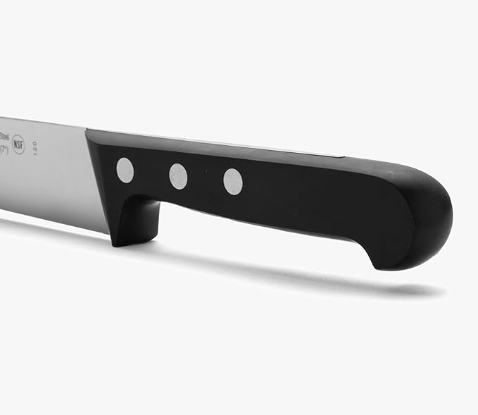 Arcos Carving Knife 7 Inch Nitrum Stainless Steel and 190 mm blade. Butcher Knife For Boning. Ergonomic Polyoxymethylene POM Handle. Series Universal. Color Black