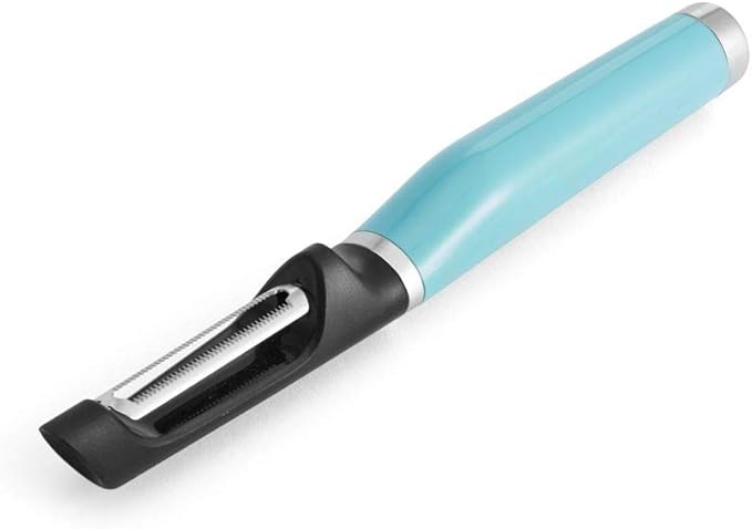 KitchenAid All Purpose Shears with Protective Sheath, 8.72-Inch, Aqua Sky & KE112OHAQA Classic Euro Peeler, One Size Aqua Sky 2