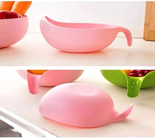 Rice Washing Filter Strainer Basket Colander Sieve Fruit Vegetable Bowl Drainer Cleaning Tools Home Kitchen Kit (S, Pink)