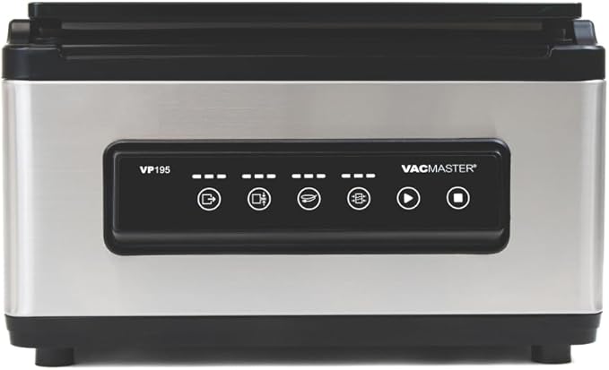 VacMaster VP195 Chamber Vacuum Sealer, 2-in-1 Sealing Power, Dual Function Chamber & External Sealing, Internal for Pouches 12"x12", External for Textured Pouches 12" & Longer, Stainless Steel