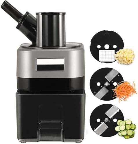 Multi-Function Electric Vegetable Chopper & Dicer, 100W Food Processor with Wide-Mouth Feed Chute - 4-in-1 Slicer, Shredder & Veggie Cutter for Every Kitchen Need