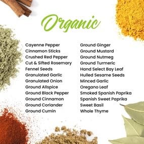 The Spice Lab Ultimate Organic Spices and Seasonings Set - 24 French Jars Starter Spice Kit for Cooking, Grilling & BBQ - Variety Pack with Unique Glass Jars - Gourmet Seasoning Gift Set for All Chefs