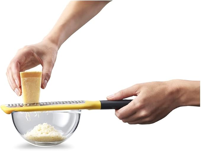 Joseph Joseph 20169 GripGrater Paddle Grater with Easy-grip Handle, Coarse Stainless-Steel Blades, Yellow