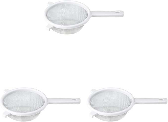 Chef Craft Classic Stainless Steel Mesh Strainer, 6 inches in diameter, White (Pack of 3)