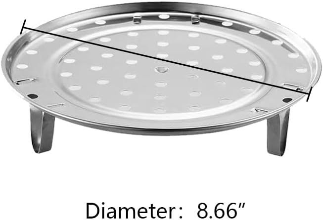 8.7-inch Dia Stainless Steel Steamer Rack with Removable Legs Kitchen Utensils for Steaming Baking