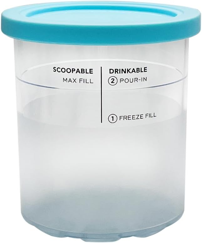 XL Family Size Ice Cream Pint Container, Compatible with Ninja NC501 CREAMi Deluxe 11-in-1 Ice Cream & Frozen Treat Maker Model NC500/NC501/NC501H/NC501HBL/NC503HGN