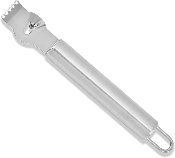 Lemon Zester Stainless Steel, 2-In-1 Citrus Skin Scraper & Lemon Channel Knife, Orange Peeler, Grater, Zesting, Rind Remover Tool with Hanging Hook