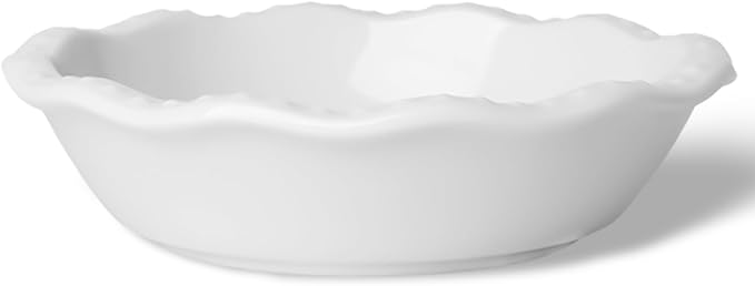 GDCZ Mini Pie Pan Set of 4, Ceramic Individual Stackable Pie Tins，Non-Stick Baking Bread Pan, Microwave and Dishwasher Safe, 5.8 Inch 8OZ, White